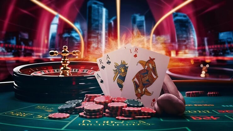 Betting interface with chip selection Player betting interface on sky9 with chip selection and table layout
